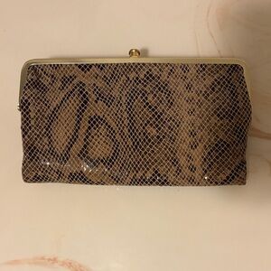 HOBO Brown Snakeskin Clutch